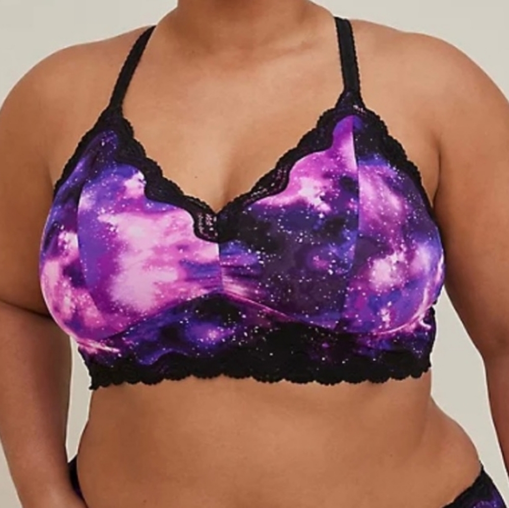 Torrid unlined microfiber bralette sz 4 galaxy NWT